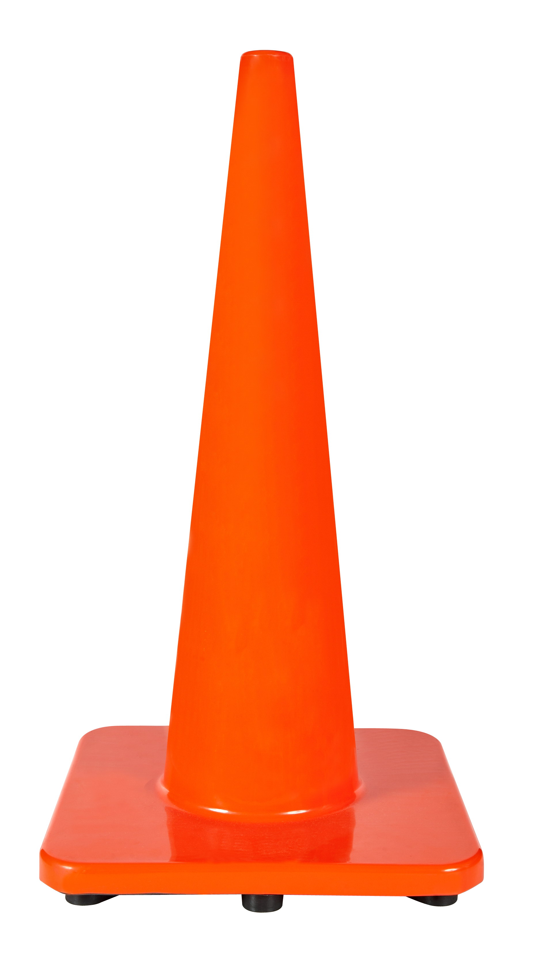 RC700D-4 CÔNE DE CIRCULATION EN PVC À BASE ORANGE SOLIDE ET RÉSISTANTE DE 28 PO